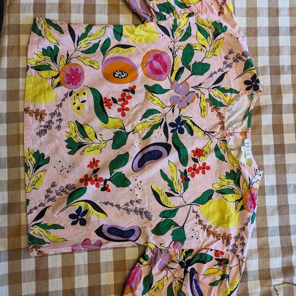 TCEC women's large EUC modern floral puff sleeves blouse - Picture 2 of 7